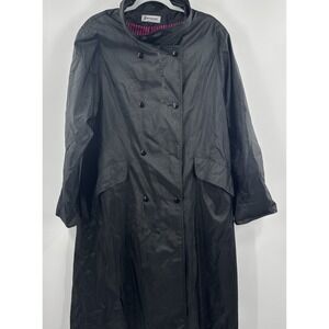 Vintage Forecaster Of Boston‎ Rain Trench Coat Jacket Womens 46" long Black 12